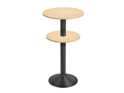 Statafel Gietijzeren Poot H 110cm Blad Ø Boven/Onder 60/50cm Beuken