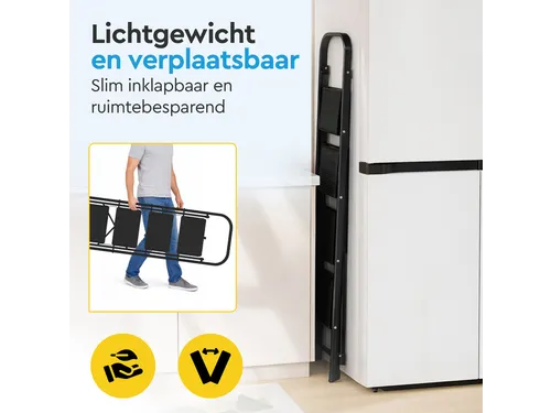 Huishoudtrap BRASQ 4 treden SLM400 zwart
