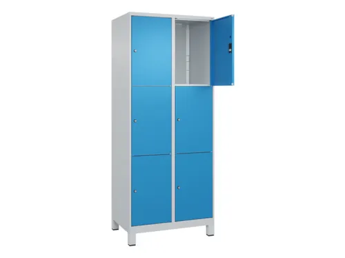 lockerkast,HxBxD 1950x800x500mm,2x3vakken,vak B 400mm,cil.-slot,voeten