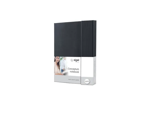 Carnet de note Sigel Conceptum Pure hardcover A5 noir quadrillé avec