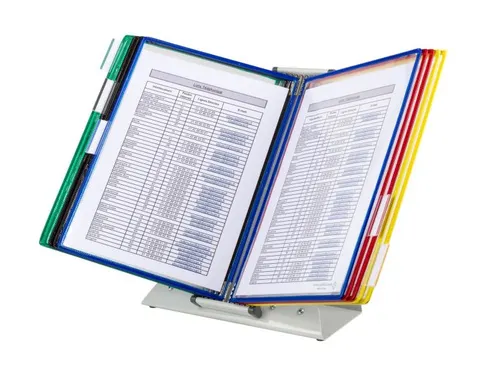 Zichtpanelensysteem Tarifold Bureauset A4 Grijs met 10 tassen Assorti
