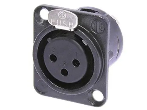 Neutrik - Xlr Chassisdeel, 3-Polig Vrouwelijk, Verguld, Zwart, D-Forma