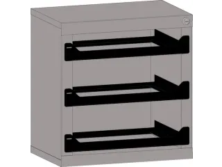 Opslagtoren Plaatstaal V Assortimentskoffers 1x 50x472x340mm - 1