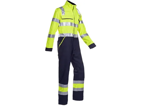 Sioen Fareins coverall, geel/marineblauw, maat I54, per stuk