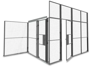 vleugeldeur,v. scheidingswandsysteem,HxB 2200x1200mm,hangslot,staal - 1