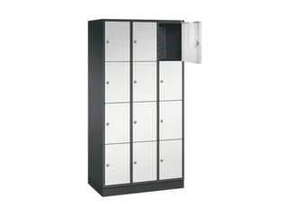 lockerkast,RAL 7021/RAL 7035,HxBxD 1950x920x500mm,3x4vakken,cil.-slot - 1