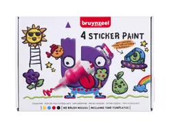Stickerverf Bruynzeel met 2 sjablonen assorti 4 stuks