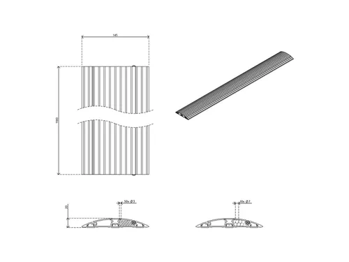 Kabelgoot 118cm Addit scharnierende kabelbeschermer recht 452