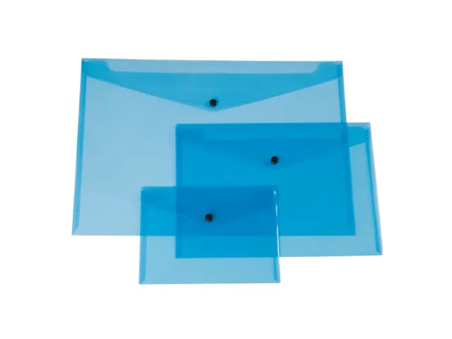 Documentenmap A4 172 Micron Drukknopsluiting Blauw