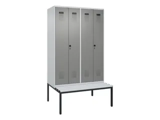 locker met bank,voor scheiding van kleding,HxBxD 2120x1200x815mm,4vak - 2