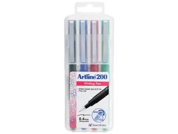 Fineliner Artline 200 rond fijn asssorti 4 stuks