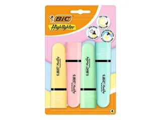 Markeerstift Bic blister à 4 pastelkleuren - 1