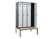 locker met bank,voor scheiding van kleding,HxBxD 2120x1200x815mm,4vak