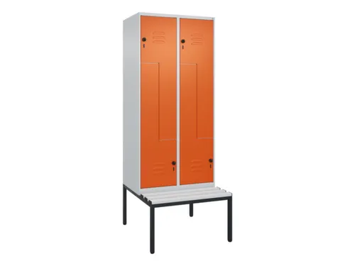 Z-garderobekast,HxBxD 2120x800x815mm,4vak,vak B 400mm,draaigrendel