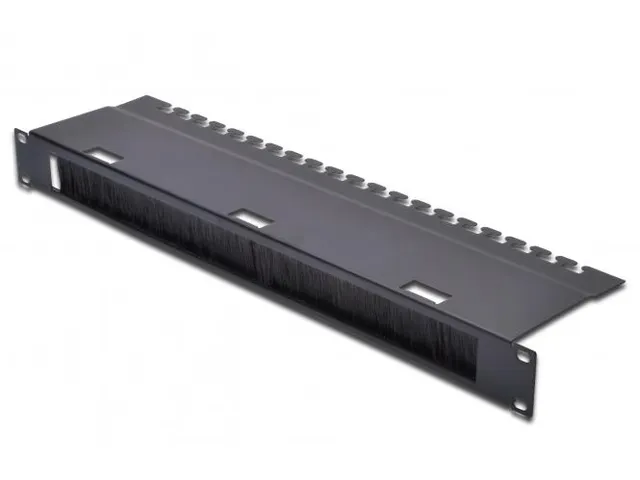 Panneau câblage 1U avec brosse Plaque support câble 480x120mm Noir