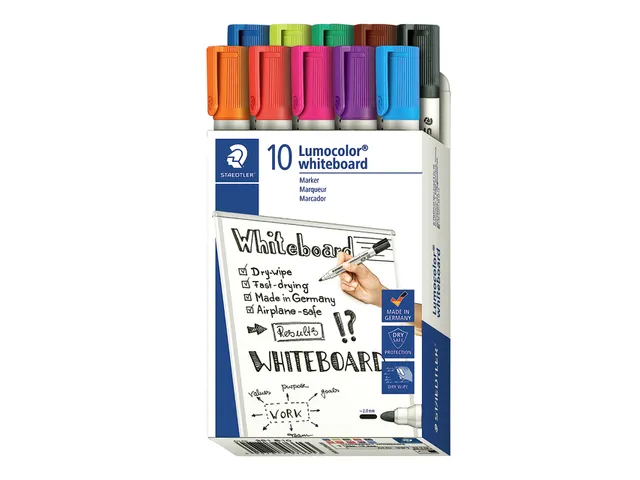 Whiteboardmarker Staedtler Lumocolor 351 set à 10 stuks assorti