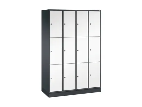 lockerkast,HxBxD 1950x1220x500mm,4x3vakken,cil.-slot,sokkel