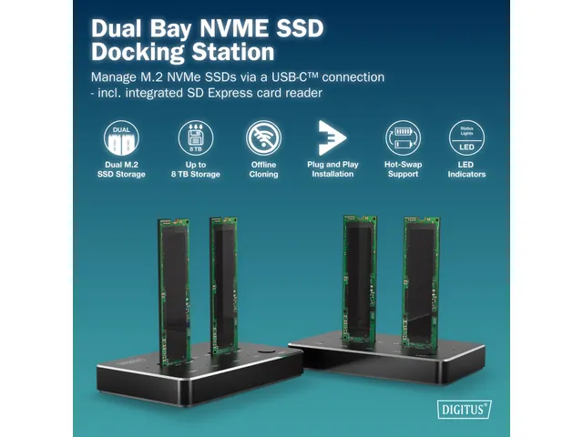 NVMe kloonstation USB3.1 Gen2 Type-C NVMe M.2 SSD behuizing