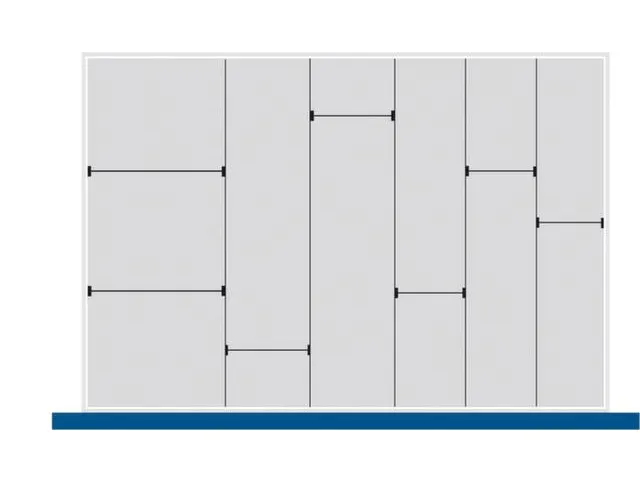 indelingsset,7lengteverdeler/5scheidingsplaten,v. front H 150mm