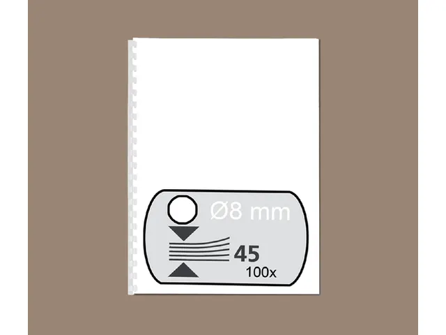 Bindrug Gbc 8mm 21-Rings A4 Wit 100 Stuks