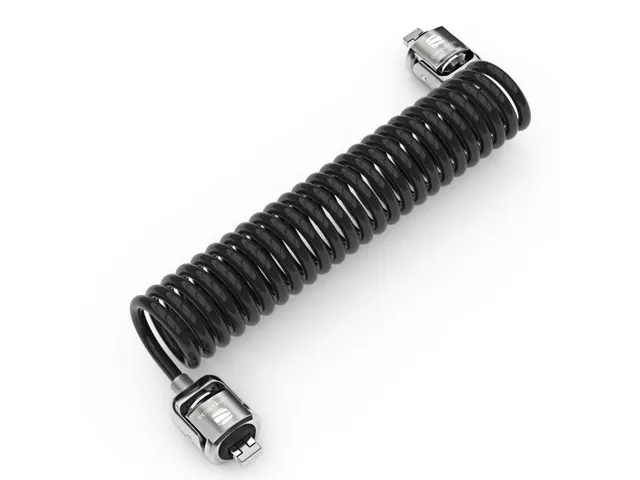 Compulocks Dual Head Coiled Cable Keyed Lock, 2 clés, Acier galvanis