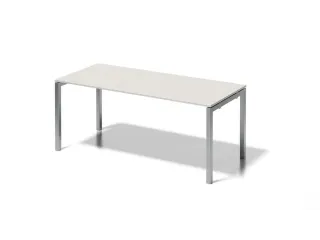 bureau HxBxD 740x1800x800mm blad grijswit 4-voeten zilverkleurig - 1