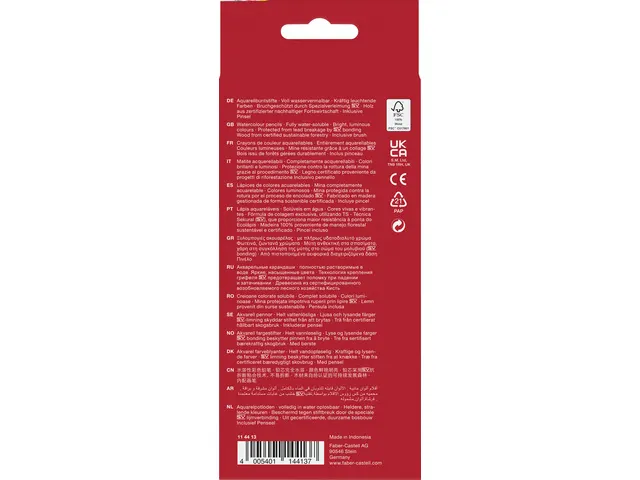 Aquarelpotlood Etui A 12 Stuks + Penseel