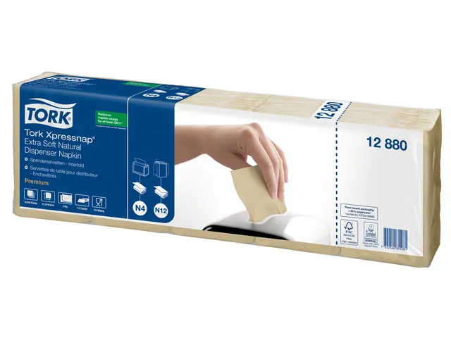 Servetten Tork Xpressnap 1/2 vouw 2-laags 1000st naturel 12880