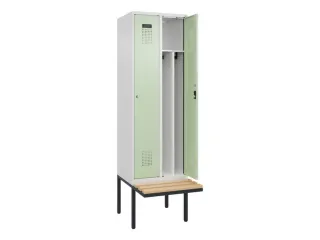 locker met bank,voor scheiding van kleding,HxBxD 2120x600x815mm,2vak - 1