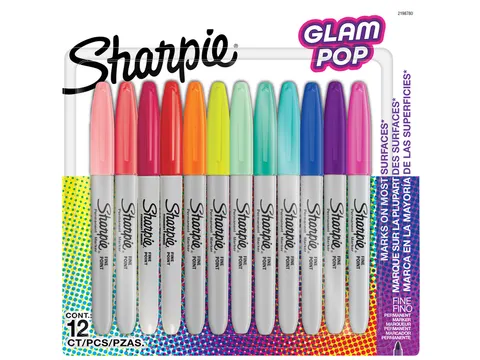 Feutre Sharpie Glam Pop Fin assorti blister 12 pièces