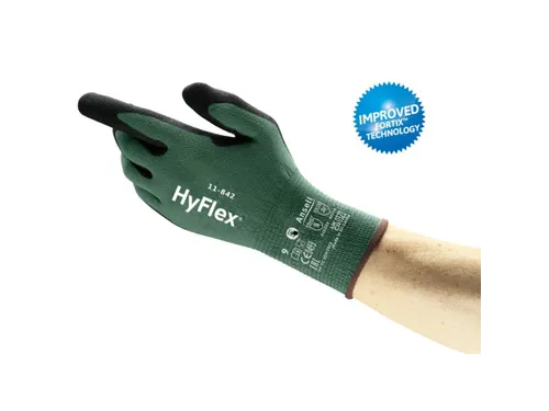 Ansell HyFlex 11-842 nitril handschoenen, zwart/groen, maat 11