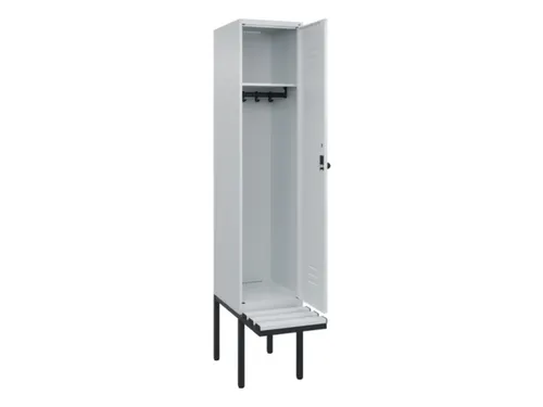 locker met bank,HxBxD 2120x400x815mm,1vak,vak B 400mm,draaigrendel