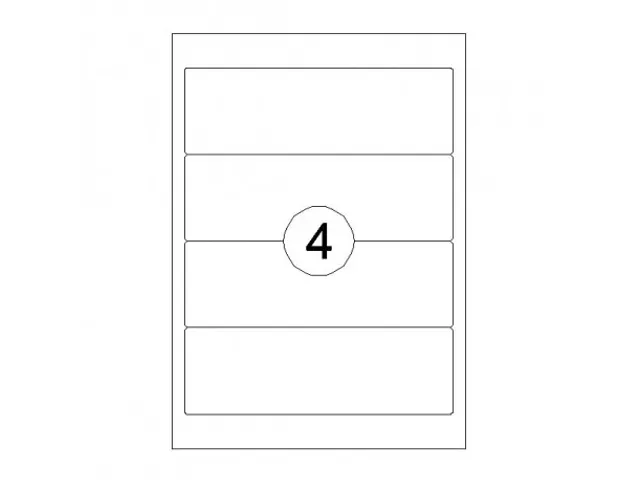 Rillprint Etiket 192x62mm 4 op een vel 1000 Vel