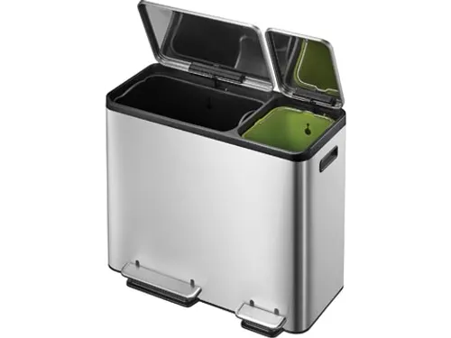 Ecocasa Recycler Pedaalemmer 30+15 Liter mat RVS