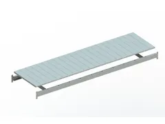 legbord van plaatstaal,v. breedvakstelling,BxD 2200x650mm,vakl. 600kg