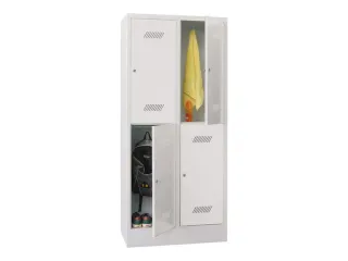 dubbeldekse locker,HxBxD 1850x800x500mm,2x2vak.,RAL7035,front RAL7035 - 2