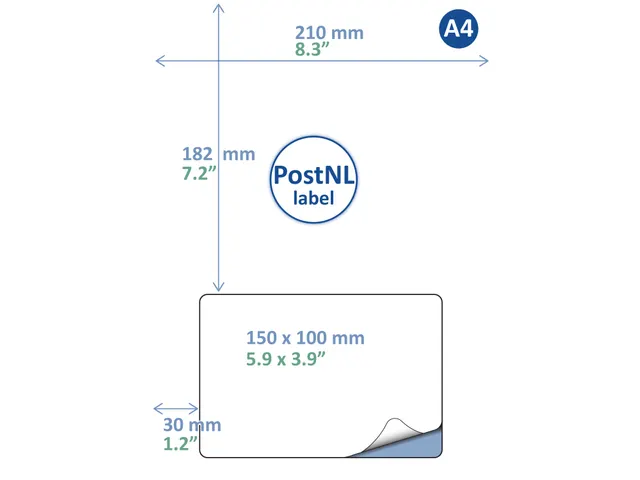 Retourlabel POSTNL label A4 150x100mm 100 Vel