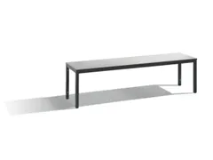 omkleedbank,HxLxD 401x1500x353mm,HPL zilvergrijs,frame staal RAL7021