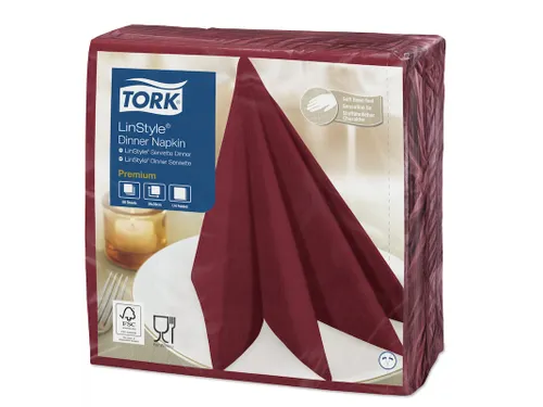 Tork 478855 Premium Linstyle Dinnerservet Bordeaux 600 Stuks