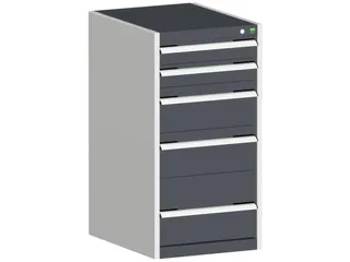ladekast HxBxD 1000x525x650mm 5laden romp RAL7035 front RAL7016 - 1