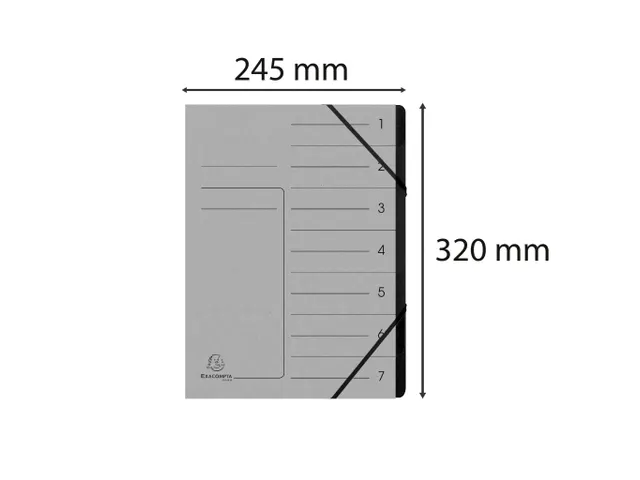 Sorteermap geniet-zw art int. 7vak grijs