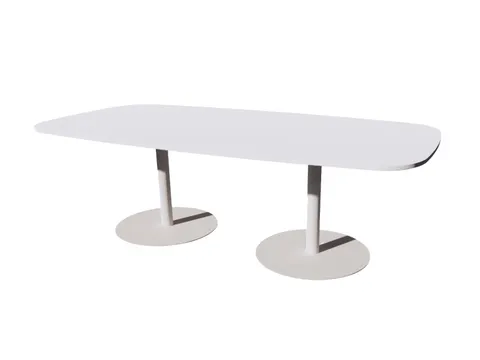 Linesto vergadertafel 240x120 deens ovaal krijtwit 25mm wit