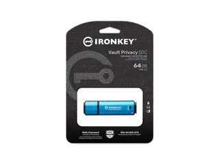 64GB USB-C IronKey Vault Privacy 50C AES-256 versleuteling, FIPS 197 - 7