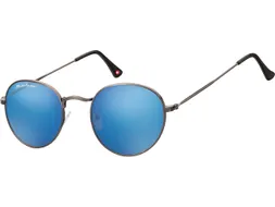 Zonnebril Montana met Revo blauw rond glas met staalkleurig