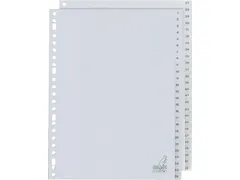 Tabbladen Kangaro A4 23-Gaats G452CM 1-52 Genummerd Grijs Pp