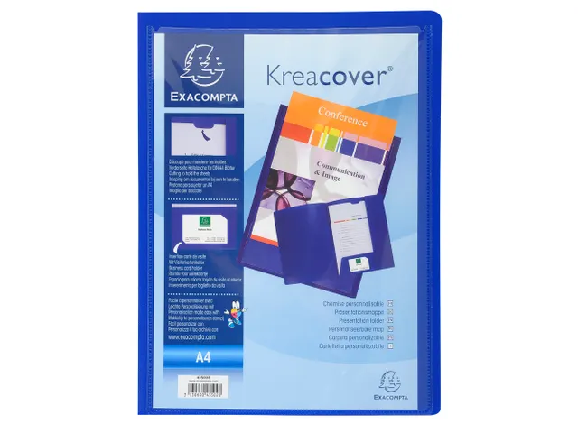 Presentatiemap Soepel PP Krea Cover A4 Blauw