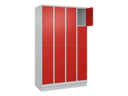 lockerkast,HxBxD 1950x1200x500mm,4x4vakken,vak B 300mm,cil.-slot