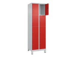 lockerkast,HxBxD 1950x600x500mm,2x4vakken,vak B 300mm,cil.-slot,voeten