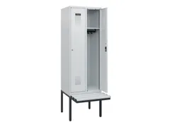 locker met bank,HxBxD 1950x600x815mm,2vak,vak B 300mm,cilinderslot