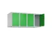 opzetkast,v. locker,4vak.,vak B 300mm,HxBxD 500x1200x500mm